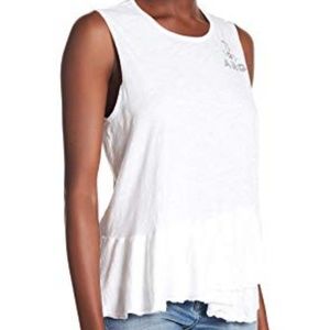 NWOT Sundry Ti Amo White Tank Top Medium